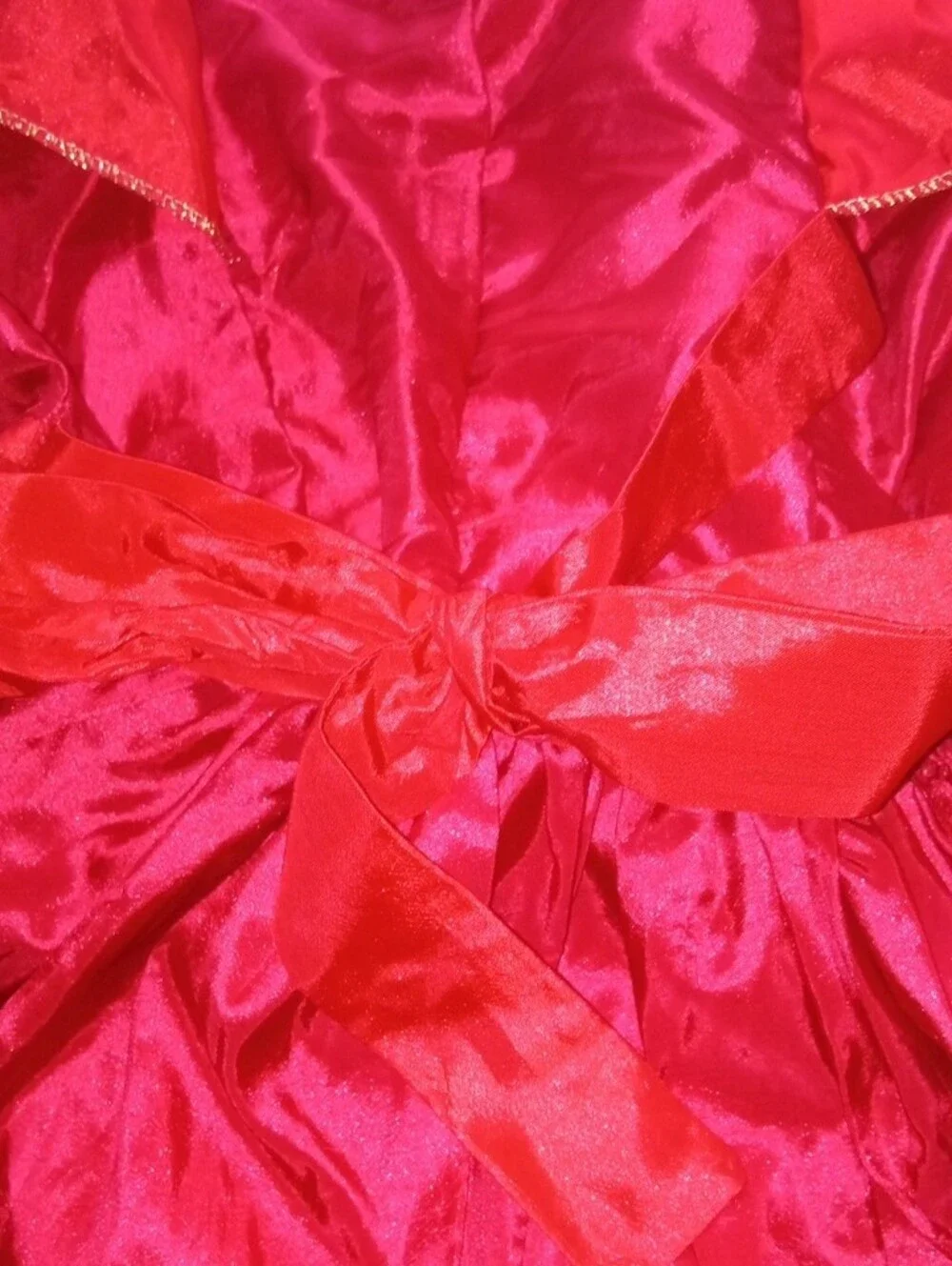 Red Velvet Princess Dress with Gold Trim